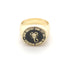 Custom Engraved 17mm Round Top Ring Engraved Signet Ring Personalize Engraving Letters Logo Rings Fashion Men Copper Jewelry