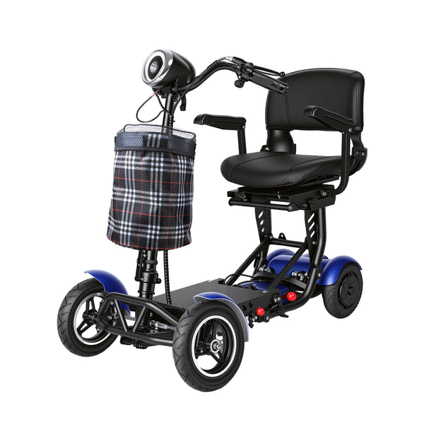 SUNNIGO 4 Wheels All Terrain Electric Mobility Scooter Dual 500W Motor 36V 18Ah Lithium Battery Lightweight Foldable Travel Scooters Adjustable Seat Anti-slip Tires Safe Brake System Comfortable Long Range 50km For Senior Dis