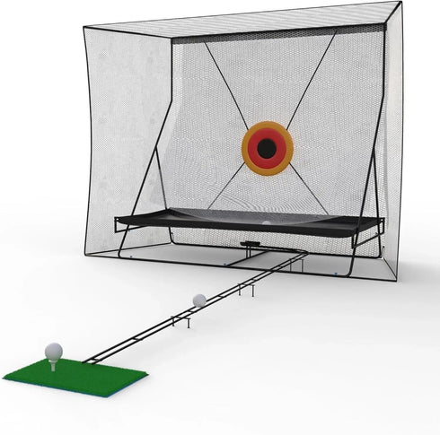 Golf Training Net With Ball Return And Ball Blanket, Large Golf Training Device With Carry Bag For Chipping and Swing, 305 x 244 cm