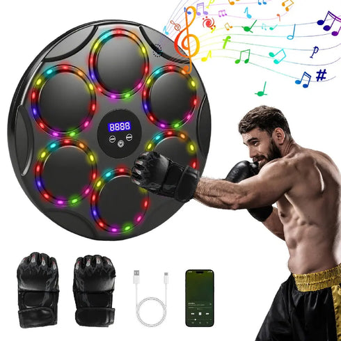 Upgraded Kids Smart Bluetooth Boxing Trainer w/ 5-Target Scoring, Built-in Battery & Music for Home Fitness