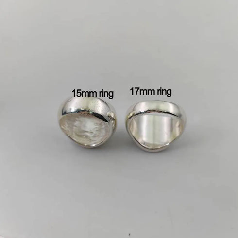 Custom Engraved 17mm Round Top Ring Engraved Signet Ring Personalize Engraving Letters Logo Rings Fashion Men Copper Jewelry