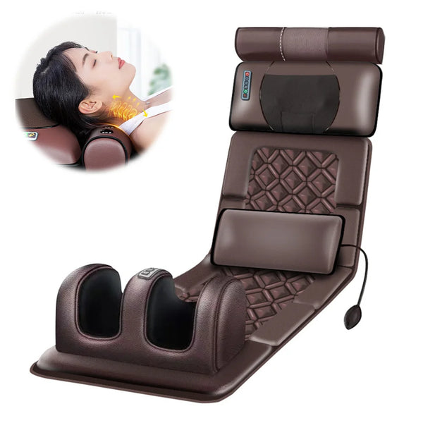 3D Electric Massage Mattress Adjustable Vibrating Heating Massager Cushion For Neck Back Foot Body Pain Stress Relief Body Relax