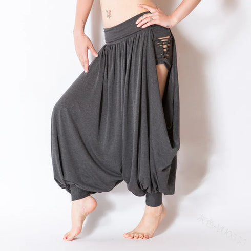5XL Casual Women Bottoms Harem Pants Sports Baggy Hippie Sexy Hollow Out Streetwear Loose Beach Trousers Ropa Mujer Talla Grande