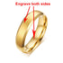 Vnox Personalize Stainless Steel Beveled Edge Brushed Center Ring for Men Women Black Wedding Band Custom Name Letter Date Ring