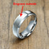 Vnox Personalize Stainless Steel Beveled Edge Brushed Center Ring for Men Women Black Wedding Band Custom Name Letter Date Ring