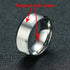 Vnox Personalize Stainless Steel Beveled Edge Brushed Center Ring for Men Women Black Wedding Band Custom Name Letter Date Ring
