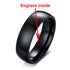 Vnox Personalize Stainless Steel Beveled Edge Brushed Center Ring for Men Women Black Wedding Band Custom Name Letter Date Ring