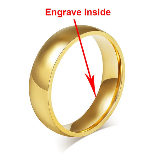 Vnox Personalize Stainless Steel Beveled Edge Brushed Center Ring for Men Women Black Wedding Band Custom Name Letter Date Ring