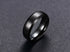 Vnox Personalize Stainless Steel Beveled Edge Brushed Center Ring for Men Women Black Wedding Band Custom Name Letter Date Ring