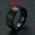 Vnox Personalize Stainless Steel Beveled Edge Brushed Center Ring for Men Women Black Wedding Band Custom Name Letter Date Ring