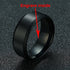 Vnox Personalize Stainless Steel Beveled Edge Brushed Center Ring for Men Women Black Wedding Band Custom Name Letter Date Ring