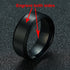Vnox Personalize Stainless Steel Beveled Edge Brushed Center Ring for Men Women Black Wedding Band Custom Name Letter Date Ring