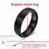 Vnox Personalize Stainless Steel Beveled Edge Brushed Center Ring for Men Women Black Wedding Band Custom Name Letter Date Ring