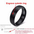 Vnox Personalize Stainless Steel Beveled Edge Brushed Center Ring for Men Women Black Wedding Band Custom Name Letter Date Ring