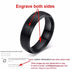 Vnox Personalize Stainless Steel Beveled Edge Brushed Center Ring for Men Women Black Wedding Band Custom Name Letter Date Ring