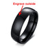 Vnox Personalize Stainless Steel Beveled Edge Brushed Center Ring for Men Women Black Wedding Band Custom Name Letter Date Ring
