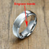Vnox Personalize Stainless Steel Beveled Edge Brushed Center Ring for Men Women Black Wedding Band Custom Name Letter Date Ring