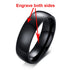 Vnox Personalize Stainless Steel Beveled Edge Brushed Center Ring for Men Women Black Wedding Band Custom Name Letter Date Ring
