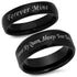 Vnox Personalize Stainless Steel Beveled Edge Brushed Center Ring for Men Women Black Wedding Band Custom Name Letter Date Ring