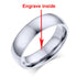 Vnox Personalize Stainless Steel Beveled Edge Brushed Center Ring for Men Women Black Wedding Band Custom Name Letter Date Ring