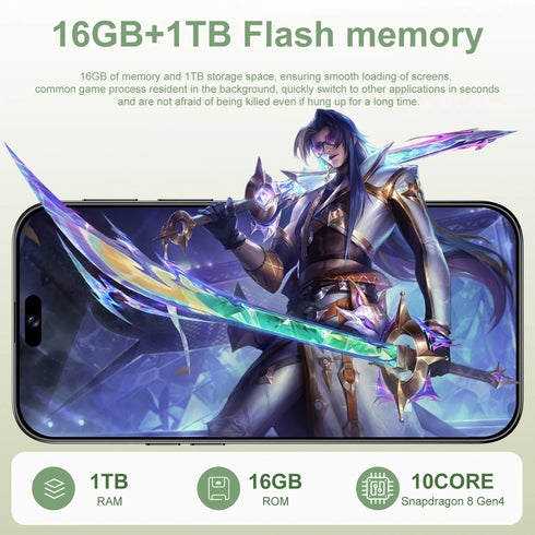 New I16 Pro Max Cross-border Exclusive 5G Phone 7.3" Screen Android 15.0 Dual SIM Overseas Version Direct Sale Source