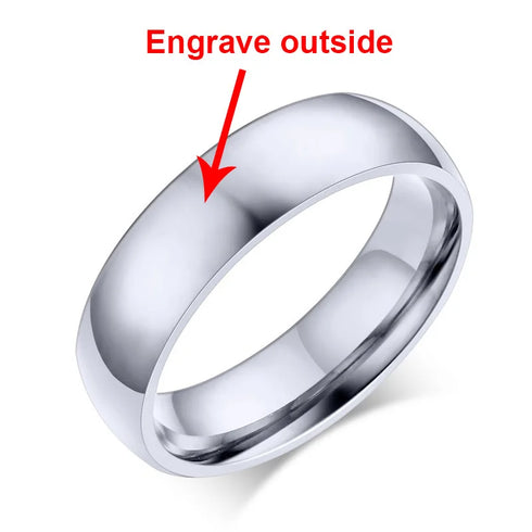 Vnox Personalize Stainless Steel Beveled Edge Brushed Center Ring for Men Women Black Wedding Band Custom Name Letter Date Ring
