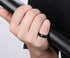 Vnox Personalize Stainless Steel Beveled Edge Brushed Center Ring for Men Women Black Wedding Band Custom Name Letter Date Ring
