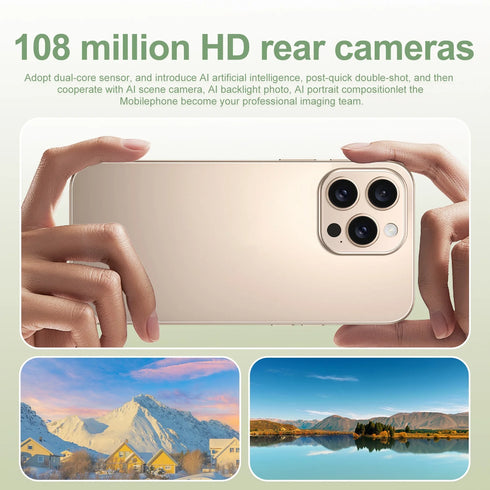 New I16 Pro Max Cross-border Exclusive 5G Phone 7.3" Screen Android 15.0 Dual SIM Overseas Version Direct Sale Source