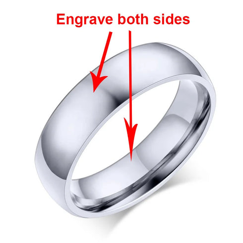 Vnox Personalize Stainless Steel Beveled Edge Brushed Center Ring for Men Women Black Wedding Band Custom Name Letter Date Ring