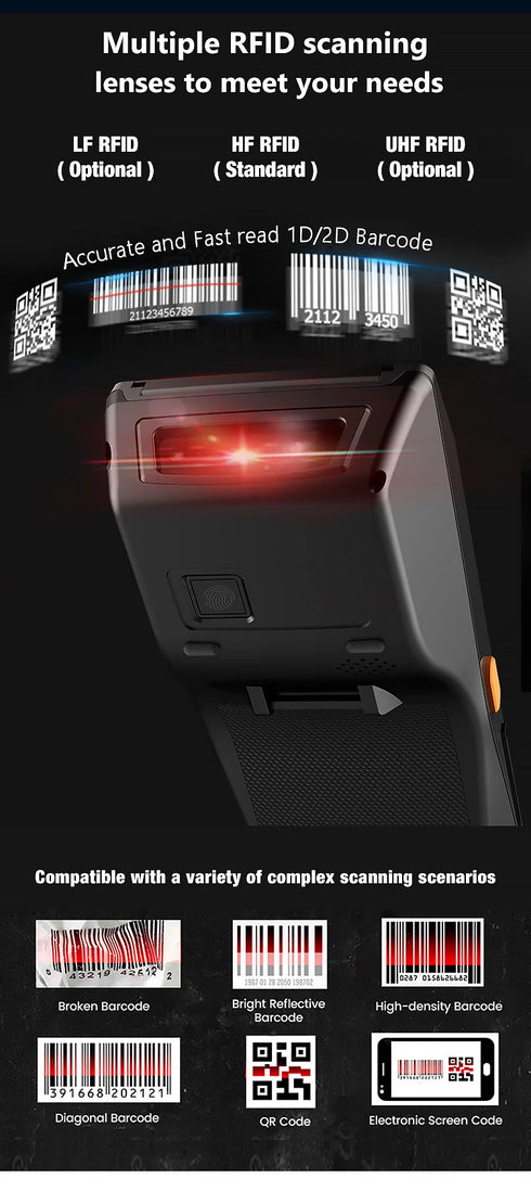 5.5 Inch Android 11 4+64G Rugged Mobile Computer PDAs for Parking Charging System Payment Terminal Handheld PDA