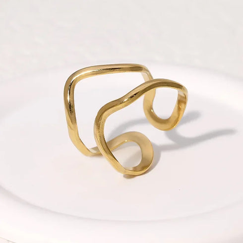 LATS Stainless Steel Gold Color Rings for Women Men 2024 Colorfast Popular Party Personalized Exaggerated Charms Jewelry Gifts