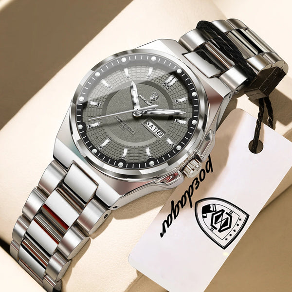 POEDAGAR Fashion Ladies Watch Top Elegant Week Date Woman Clock Quartz Stainless Steel Luminous Waterproof Women's Watches Reloj