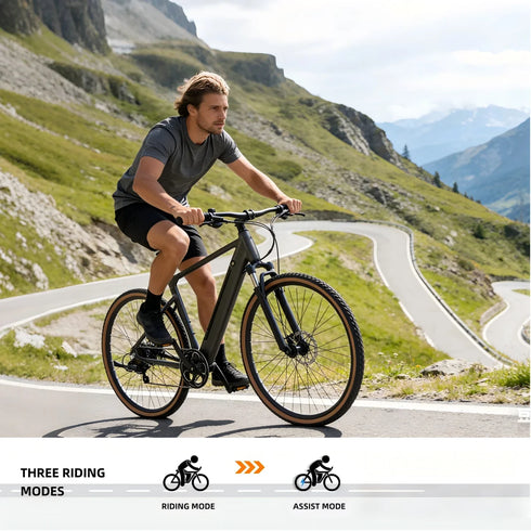 YANGOR 250W Electric Bike, 28" Ultra-Light Frame, Long Range, city & Road Bicycle, Suitable for Both Men and Women E-bike CE EU