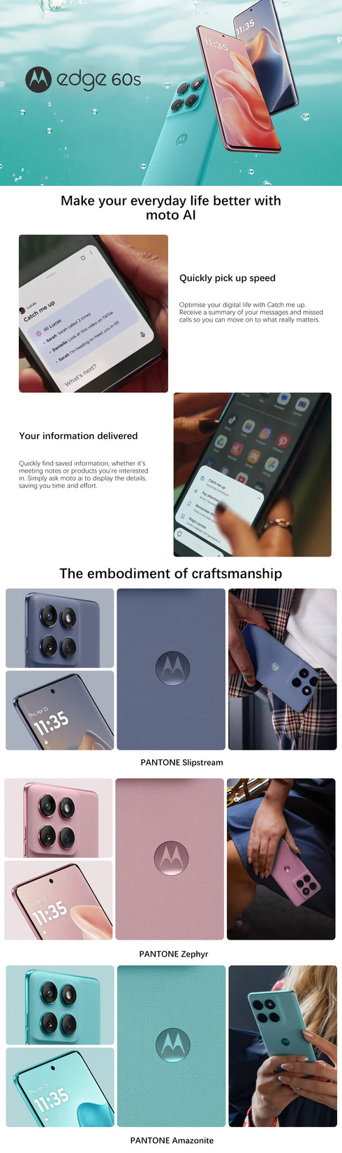 Global ROM Lenovo moto edge 60s motorola edge 60s MTK Dimensity 7400 6.7inches Display NFC CN Version Motorola edge 60 fusion