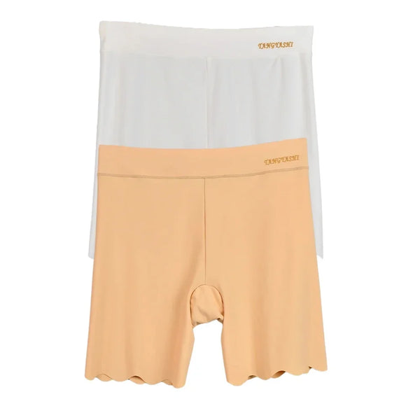 2pcs Seamless Safety Shorts Womens Ice Silk Summer Anti Rub Underwear Boxers Under Skirt Panty Big Size Short Leggings 40-100kg