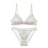 French Style Lingerie Set for Women, Thin Non-Wired Triangle Cup Bra, Lace & Embroidery Design