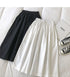 Women Black skirt midi High waist korean style Pleated a line Vintage Clothing 2026 new Summer Casual Fashion Ladies Work Wear