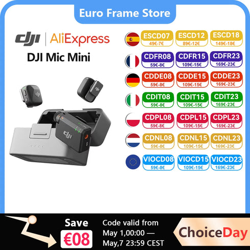 DJI Mic Mini Wireless Microphone (2 TX + 1 RX ) / (1 TX + 1 RX ) with smart Noise Cancelling High-Quality Audio