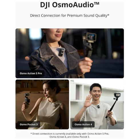 DJI Mic 2 Wireless Microphone with smart Noise Cancelling 32-bit Float Internal record Optimized Sound m Range