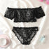 Polka Dot Pattern Semi-sheer Design Lingerie Set Bustier Top And Panty Sets Women's Clothing