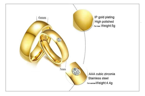 Custom Couple Rings Gift with Card Women Men PVD Plated Gold Name Rings Love Wedding Bands Personalized Name Ring Wedding Gifts