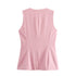 MUJER 2025 White Sleeveless Vest Women Button Summer Vests for Women Jacket Pink Vest Top Women Streetwear Women's Tailored Vest