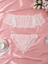 Polka Dot Pattern Semi-sheer Design Lingerie Set Bustier Top And Panty Sets Women's Clothing