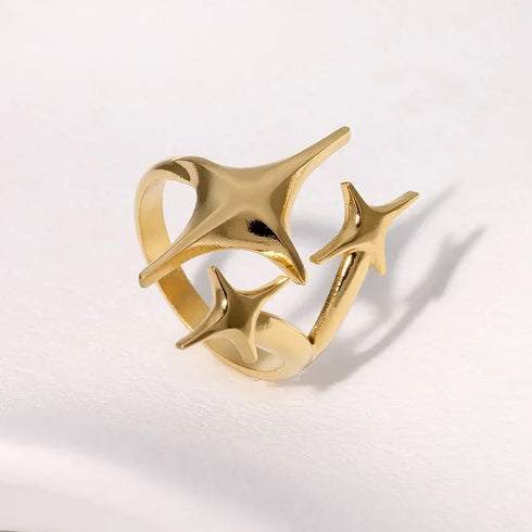 LATS Stainless Steel Gold Color Rings for Women Men 2024 Colorfast Popular Party Personalized Exaggerated Charms Jewelry Gifts