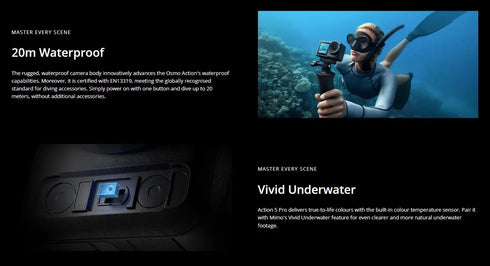 DJI Osmo Action 5 Pro Standard Combo Next-Gen 1/1.3 ″ Sensor Clear OLED Touchscreens 32X Super Slow Motion