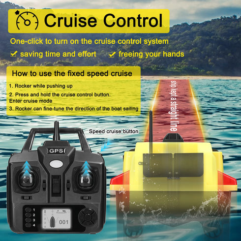 Modern GPS Fishing Bait Boat with 3 Bait Containers 12000mAh Wireless Bait Boat with Automatic Return Function Various styles