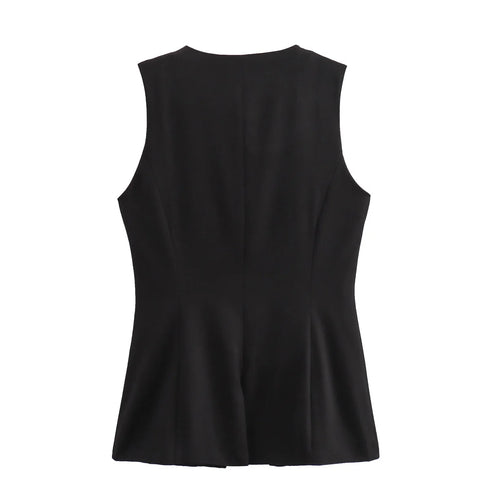 MUJER 2025 White Sleeveless Vest Women Button Summer Vests for Women Jacket Pink Vest Top Women Streetwear Women's Tailored Vest