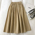 Women Black skirt midi High waist korean style Pleated a line Vintage Clothing 2026 new Summer Casual Fashion Ladies Work Wear