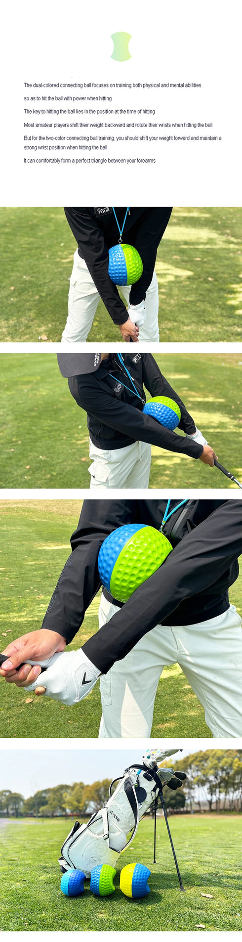 Golf Dual-Color Assist Device Swing Mechanics, Maintain Arm Posture, Improve Chicken Wing Posture Triangular Training