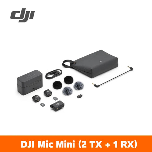 DJI Mic Mini Wireless Microphone (2 TX + 1 RX ) / (1 TX + 1 RX ) with smart Noise Cancelling High-Quality Audio